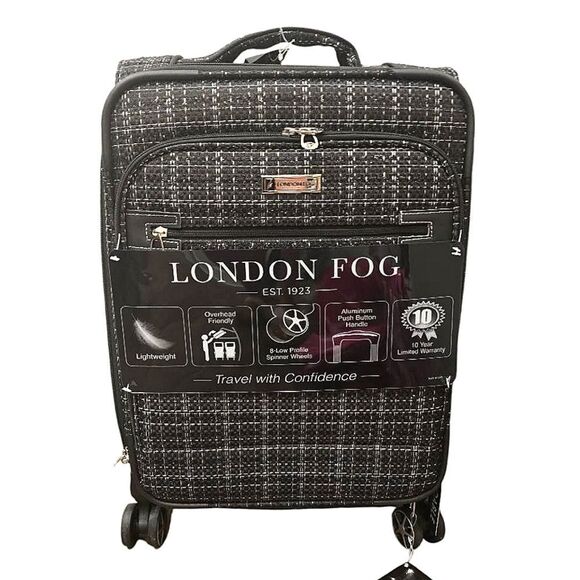 London Fog Abbey 3 Collection Expandable Spinner Soft Shell 20" Luggage
